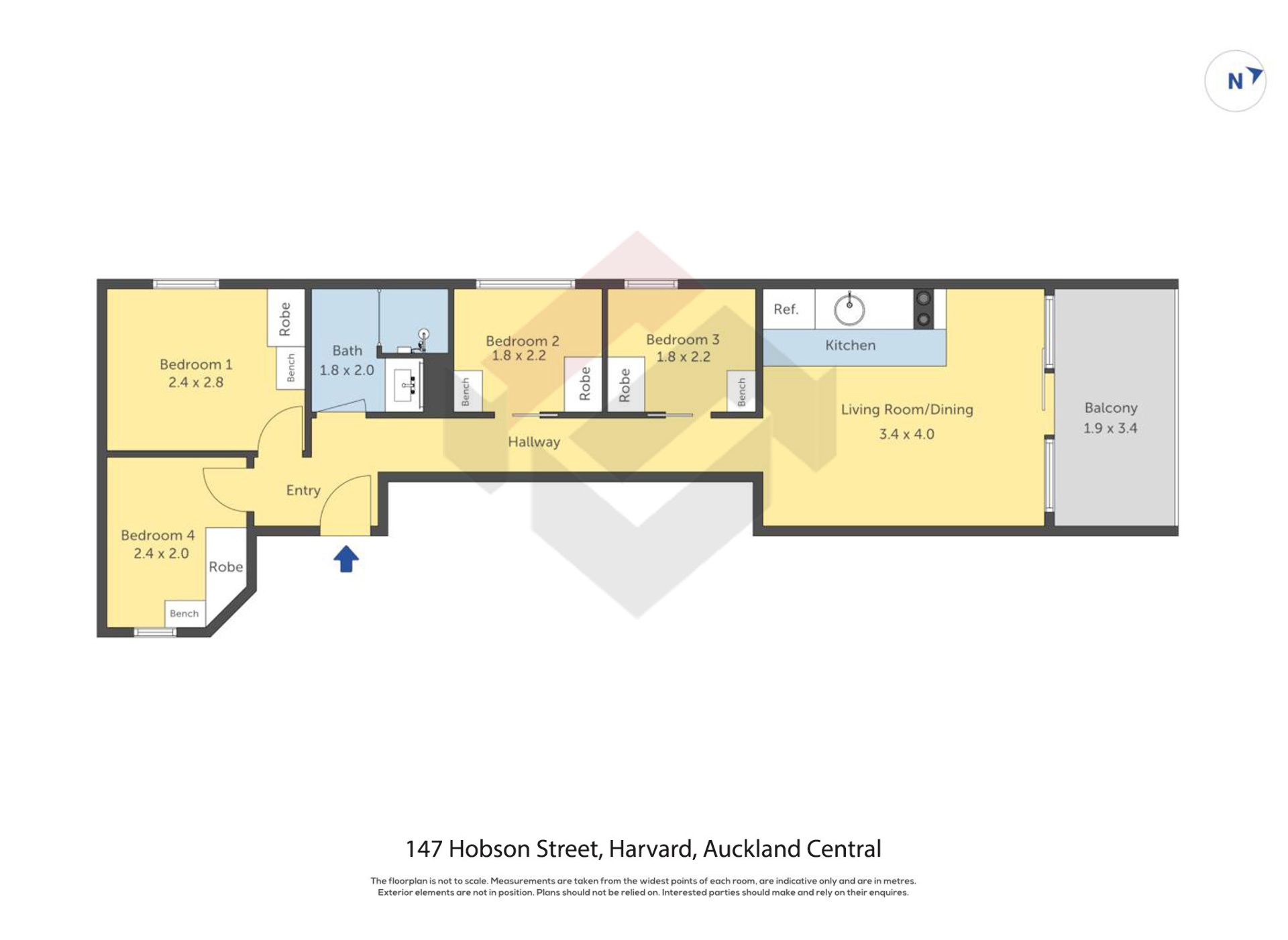 Floorplan | 147 Hobson Street, City Centre | Apartment Specialists